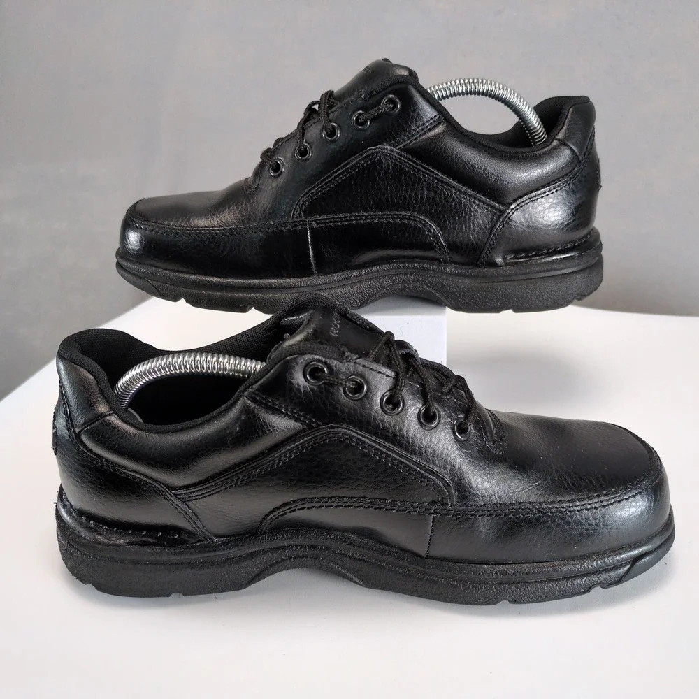 Rockport Eureka Black Oxford Shoes Mens 8.5 XW Extra Wide Leather Lace Up